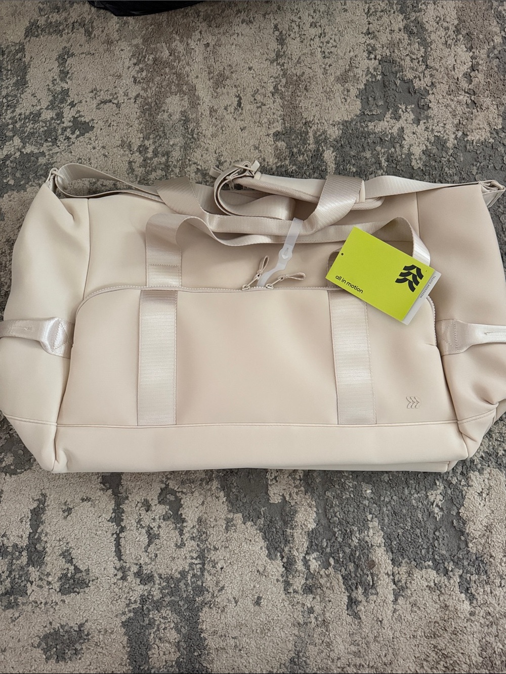 ALL IN MOTUON-Cream Weekender Duffel Bag